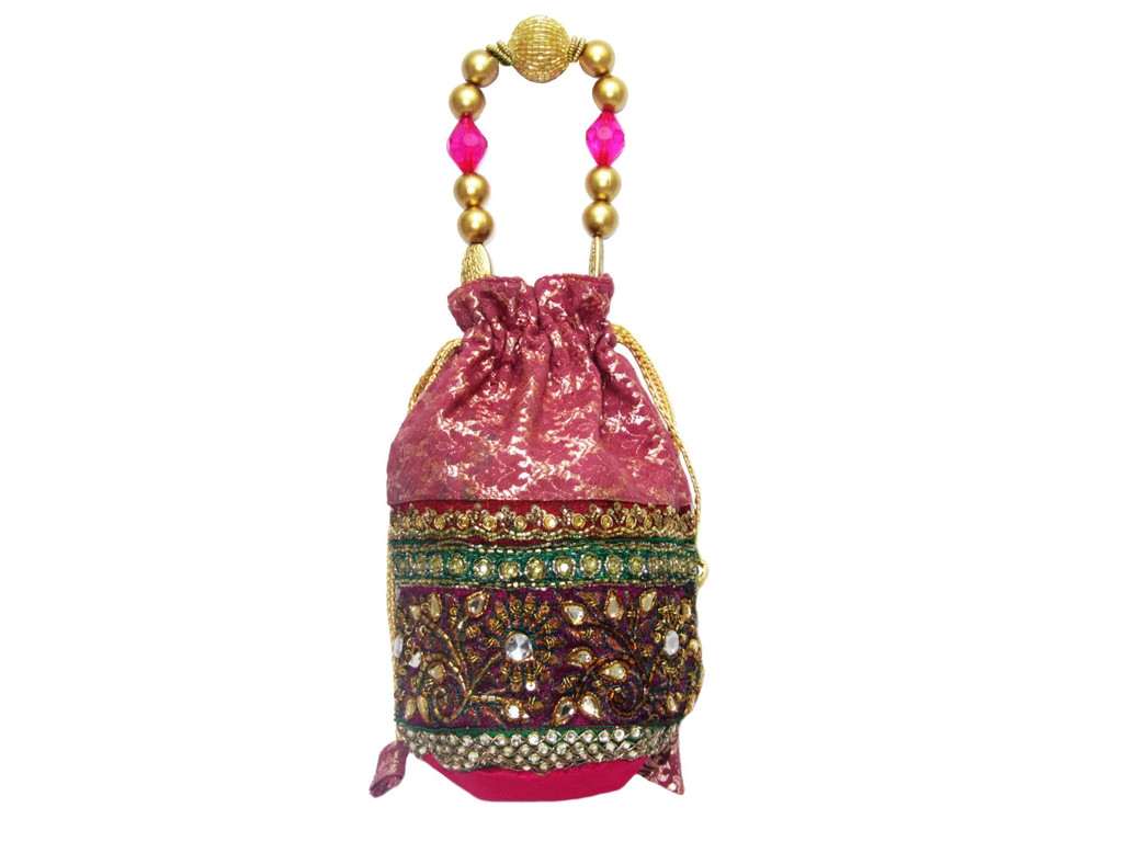 Purple designer Potli Handbag - Click Image to Close