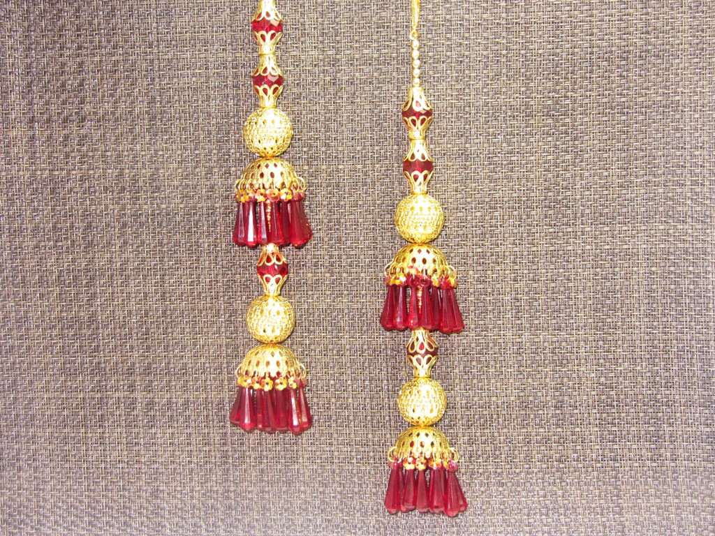 Red & Gold handmade Kaleeri - Click Image to Close