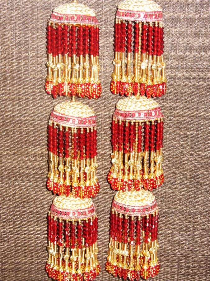 Red & Gold Kaleeri in stone work - Click Image to Close