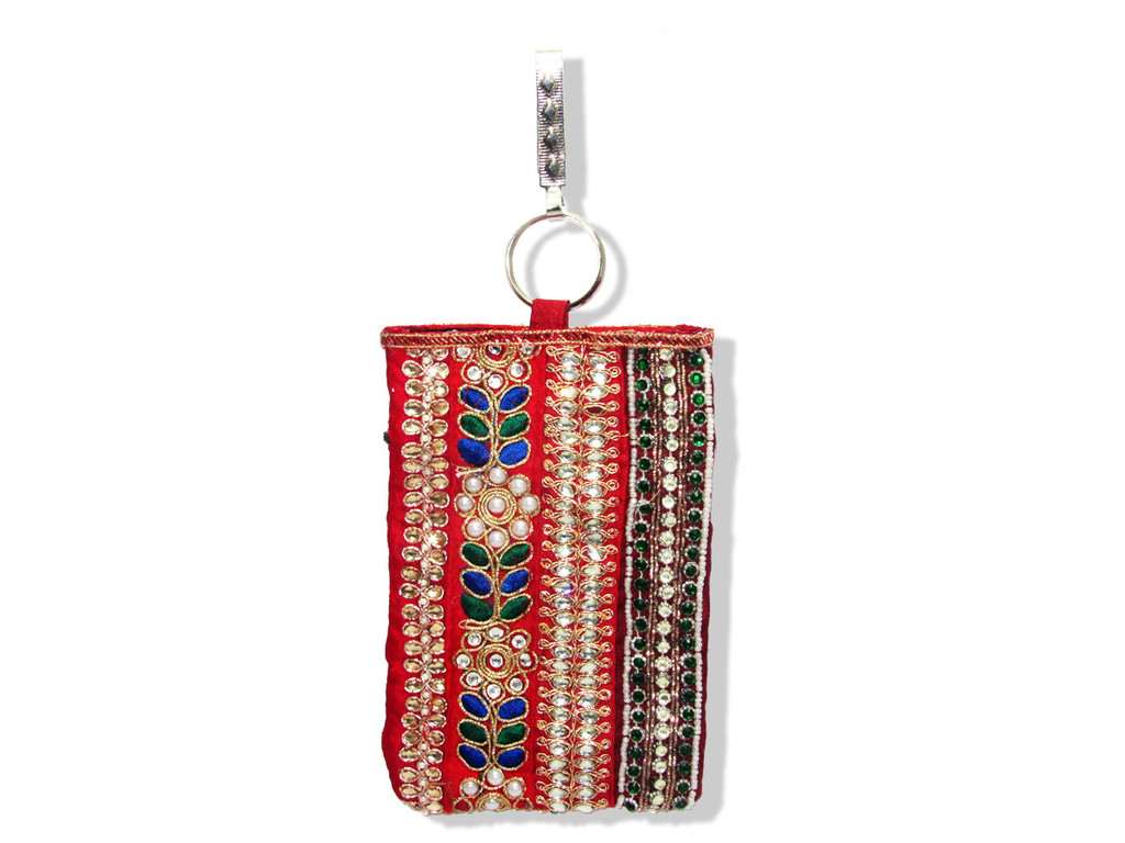 Red Designer Mobile Pouch - Click Image to Close