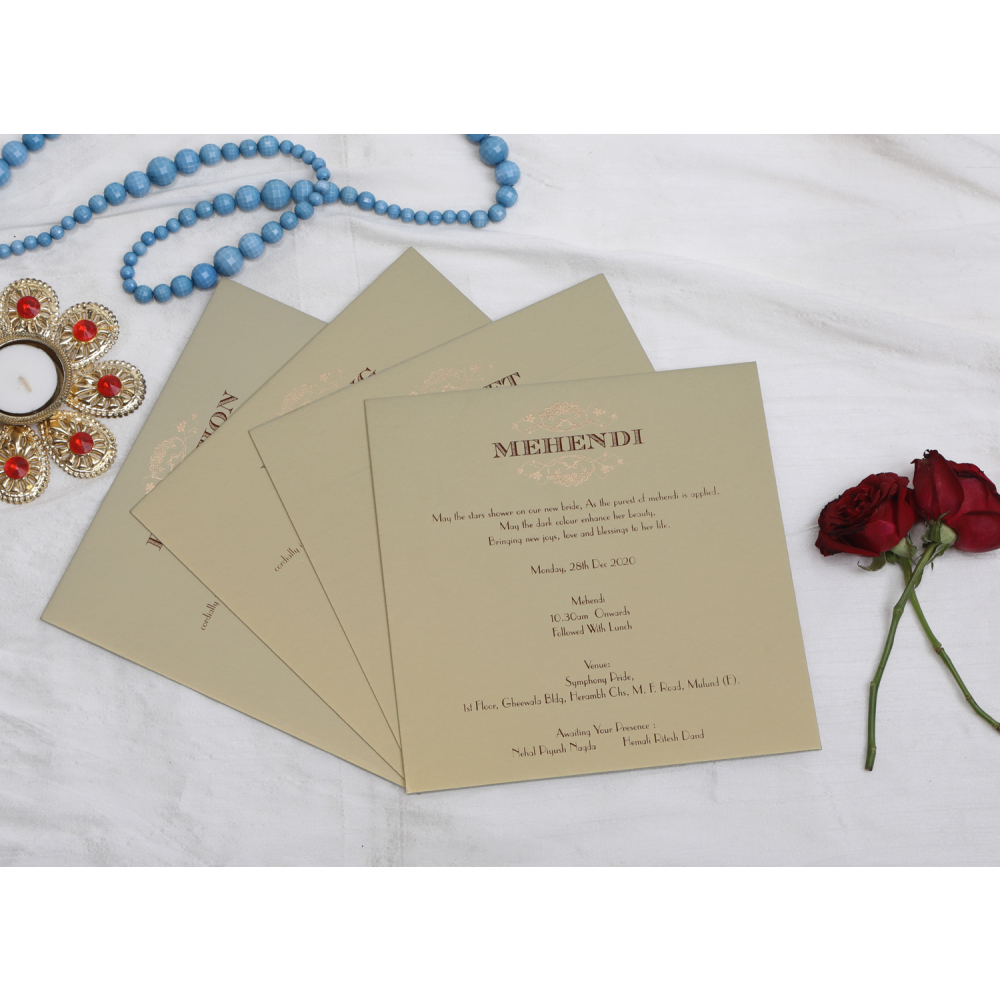 Royal Beige multifaith wedding invite - Click Image to Close