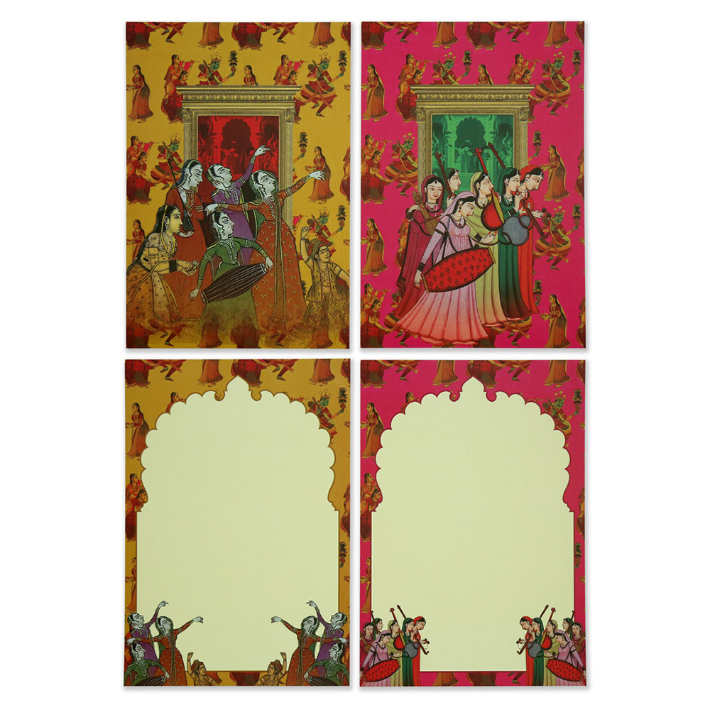 Royal indian wedding invitation in pink & orange - Click Image to Close