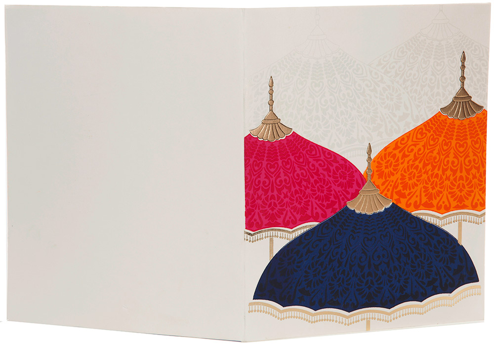 Royal Wedding Invitation with Multi-color Umbrellas - Click Image to Close