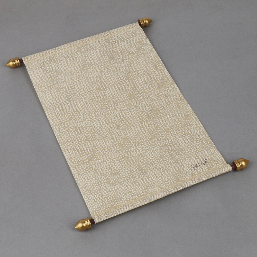 Scroll style wedding card in cream satin finish with rectangular box - Click Image to Close