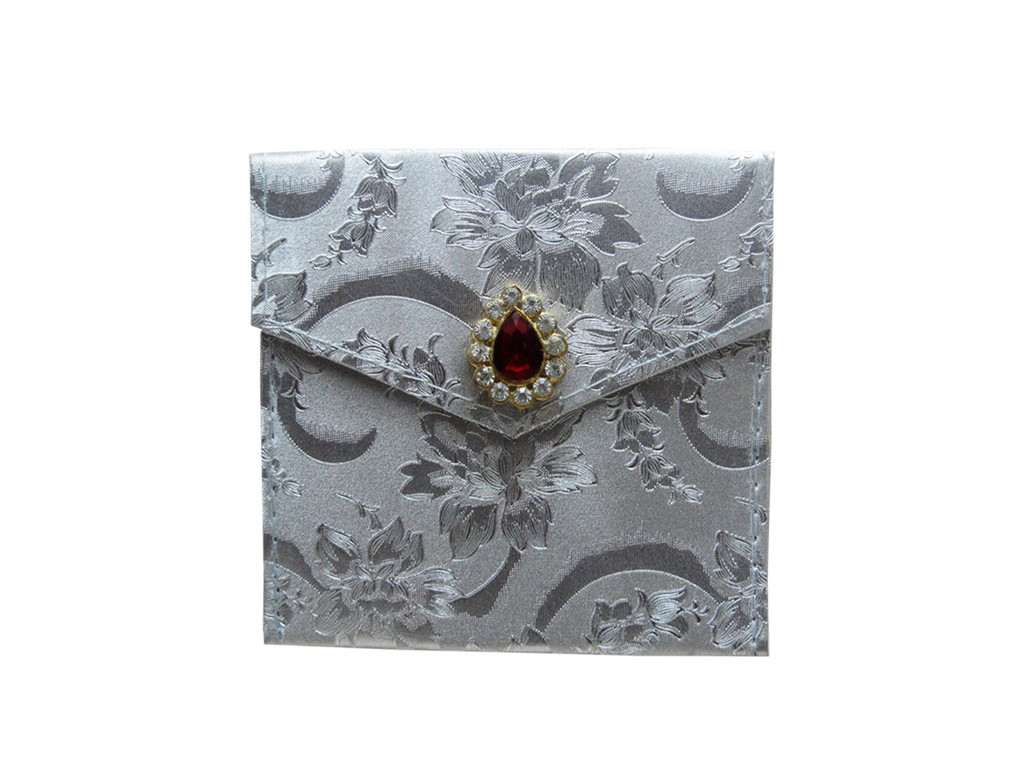 Silver Leatherette Envelope - Click Image to Close