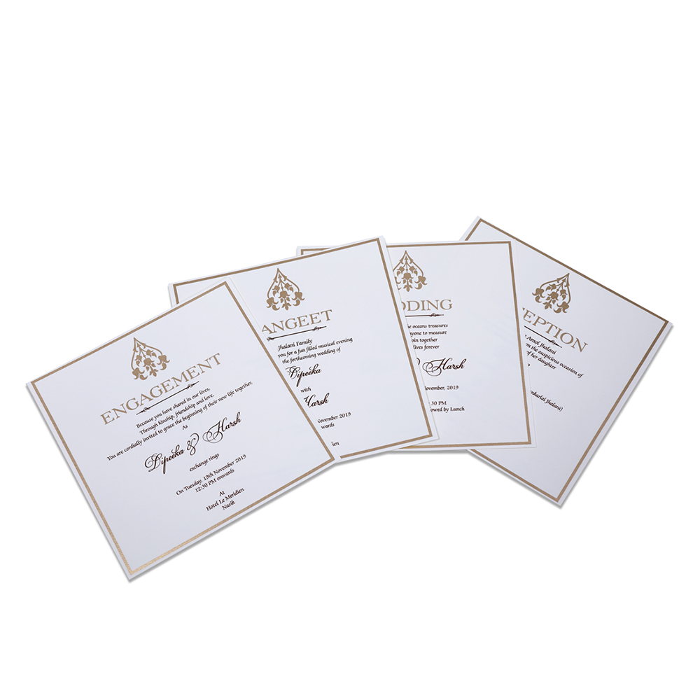 Simple and elegant multifaith Indian wedding card in Ivory - Click Image to Close