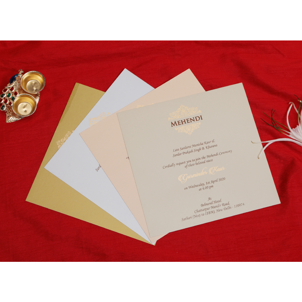 Simple Floral cream based wedding invite - Click Image to Close