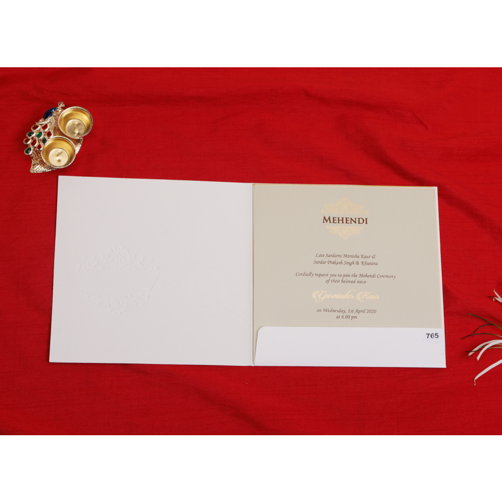Simple Floral cream based wedding invite - Click Image to Close