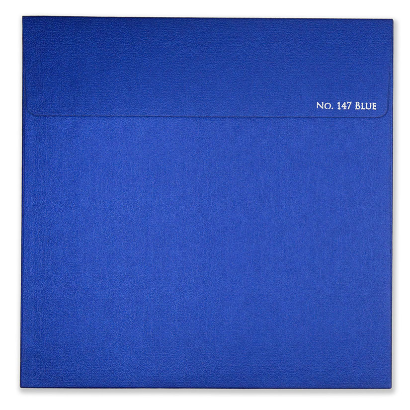 Single Insert cardboard wedding invite in royal blue - Click Image to Close