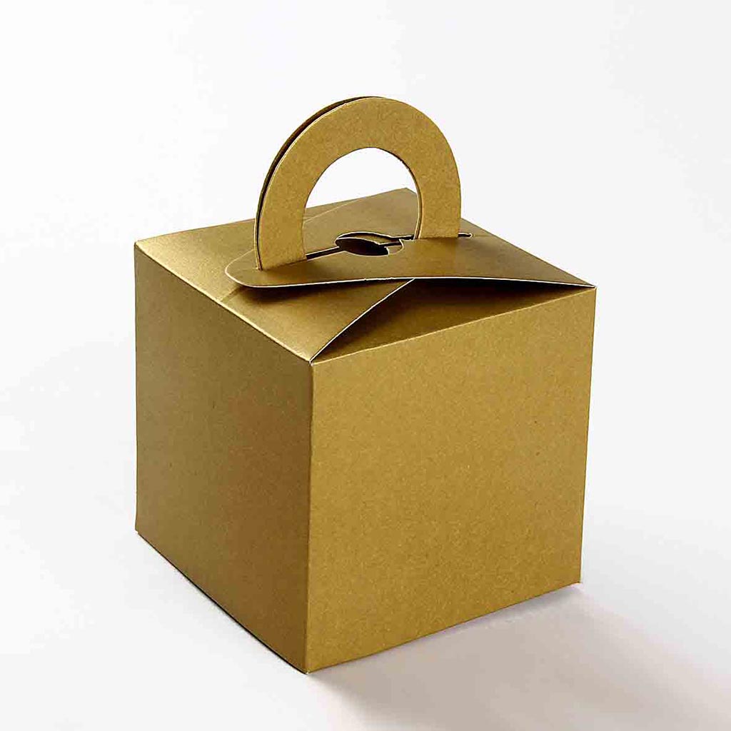 Square Wedding Party Favor Box in Golden with a Holder - Click Image to Close