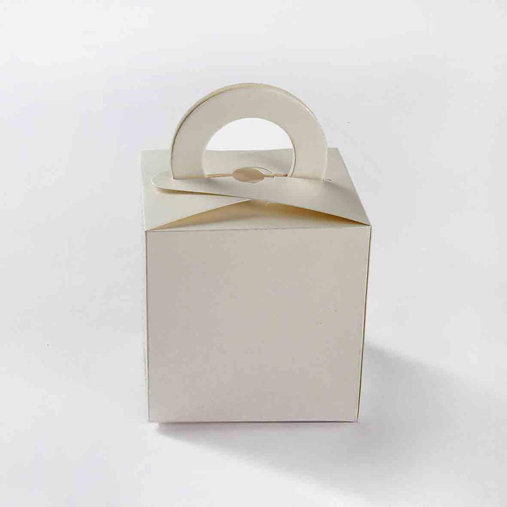 Square Wedding Party Favor Box in Ivory with a Holder - Click Image to Close