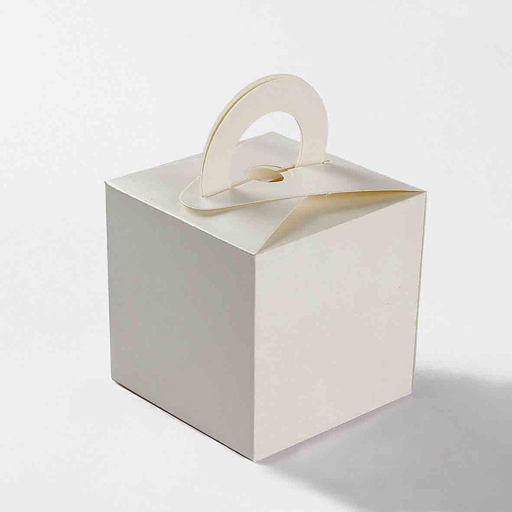 Square Wedding Party Favor Box in Ivory with a Holder - Click Image to Close