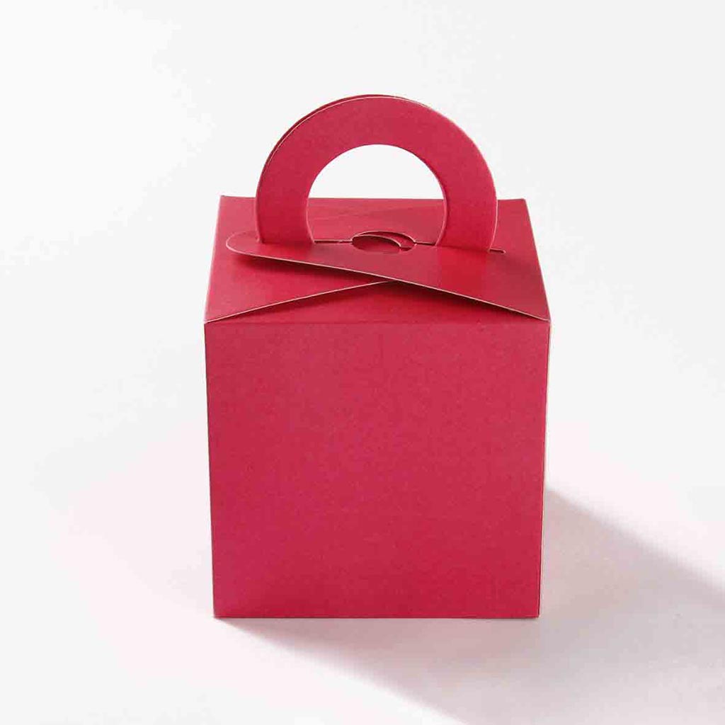Square Wedding Party Favor Box in Pink with a Holder - Click Image to Close