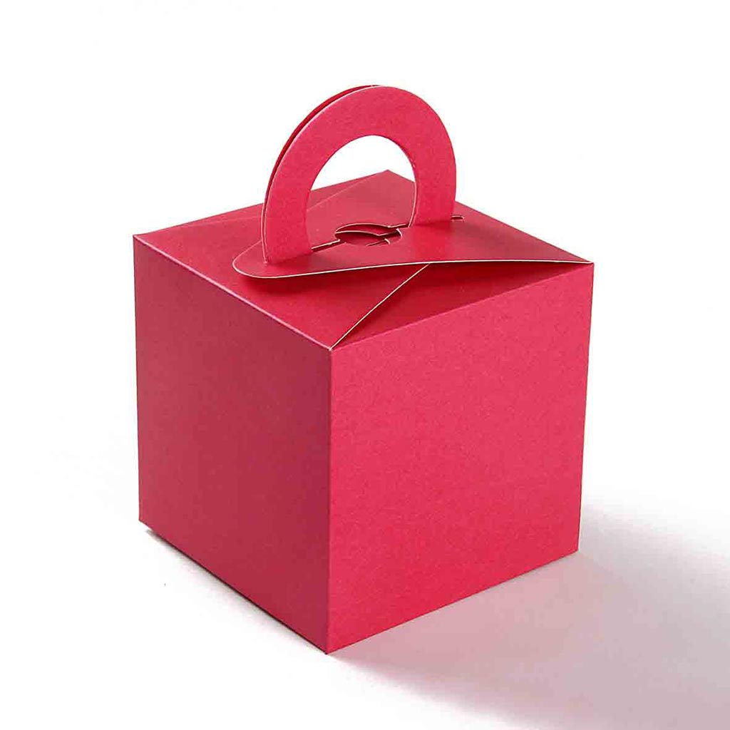 Square Wedding Party Favor Box in Pink with a Holder - Click Image to Close