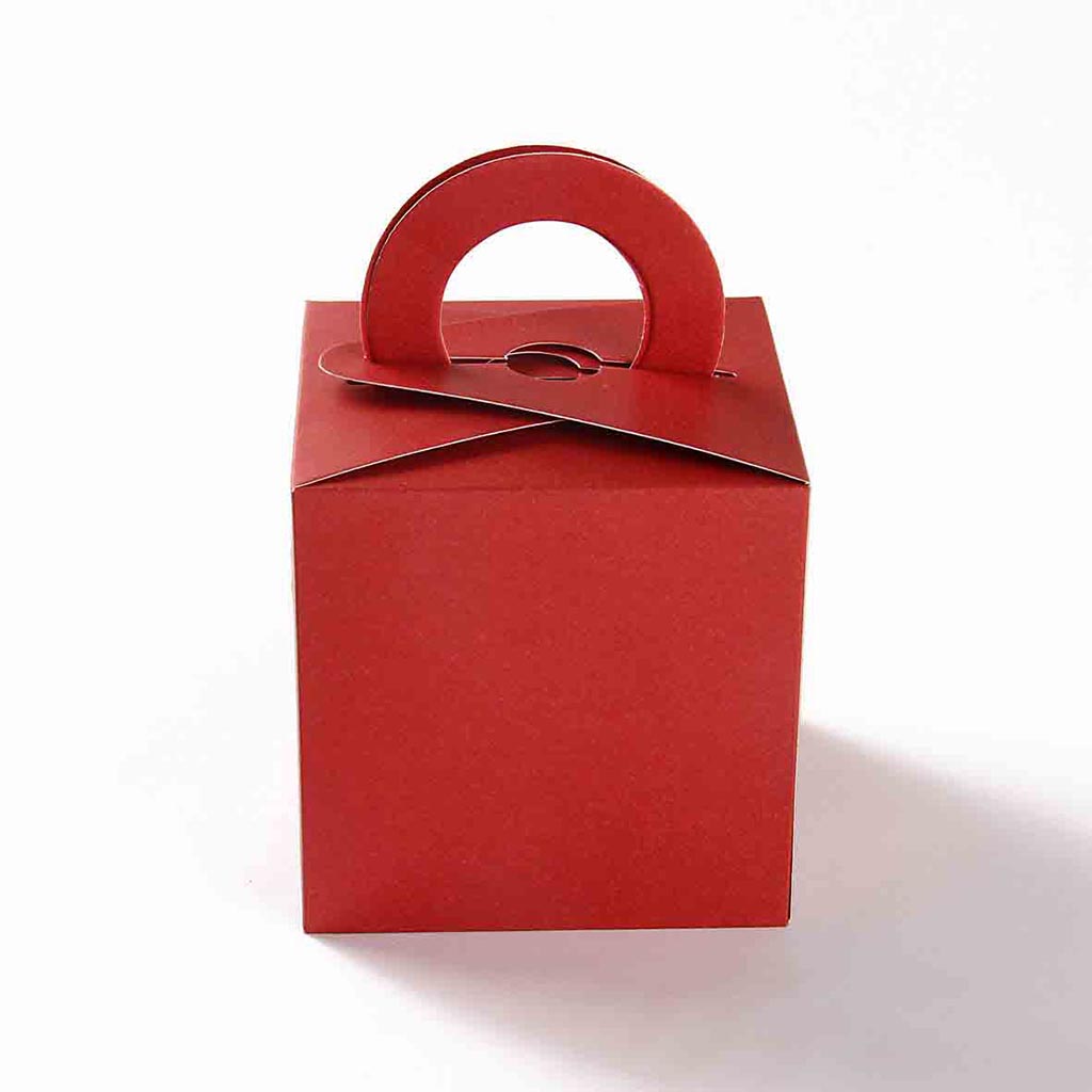 Square Wedding Party Favor Box in Red with a Holder - Click Image to Close