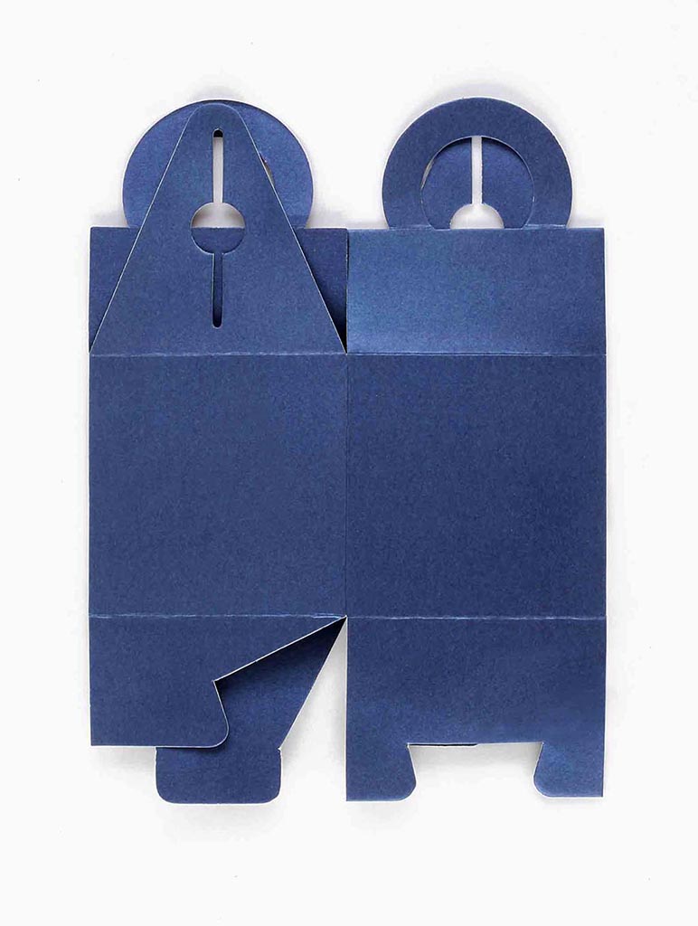 Square Wedding Party Favor Box in Royal Blue with a Holder - Click Image to Close