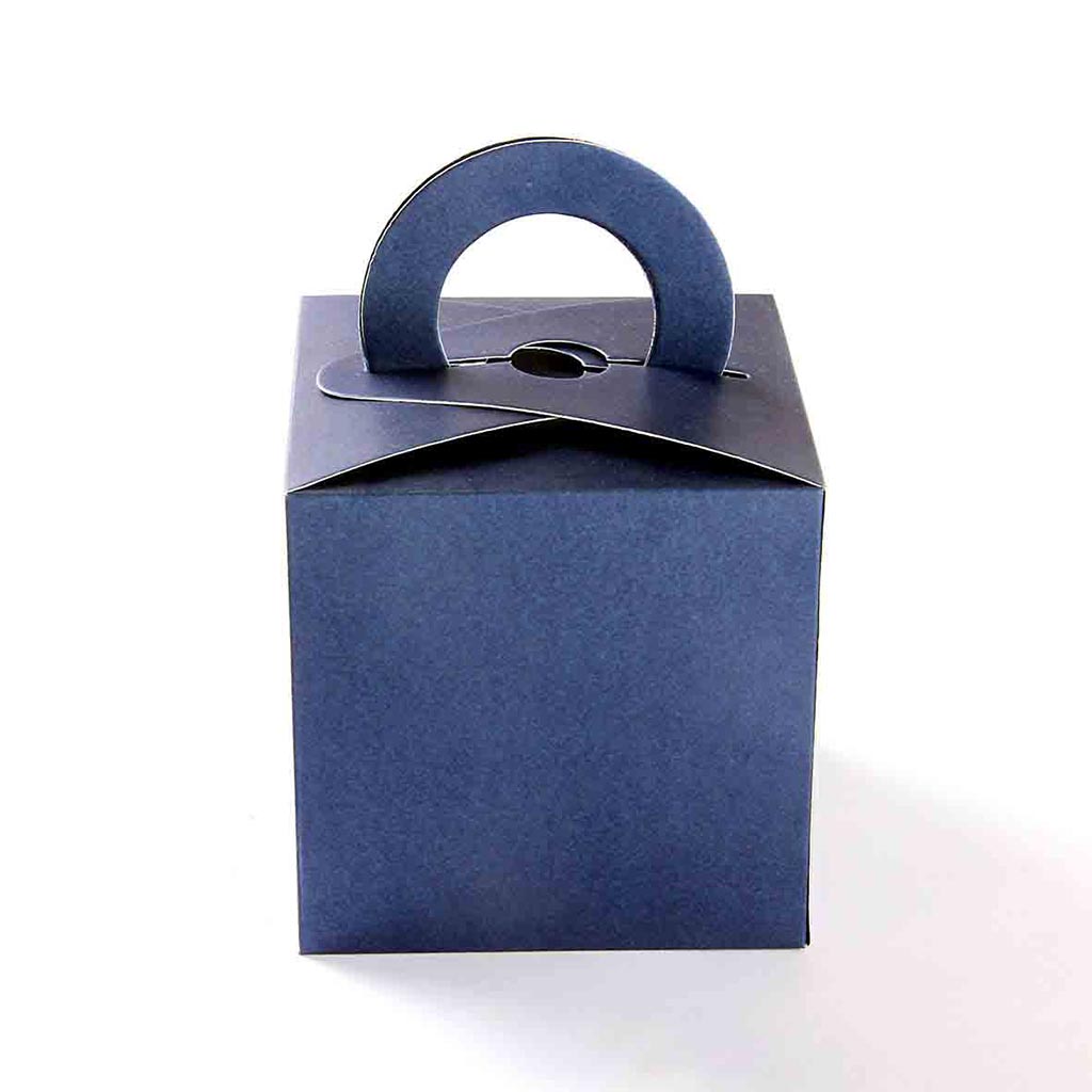 Square Wedding Party Favor Box in Royal Blue with a Holder - Click Image to Close
