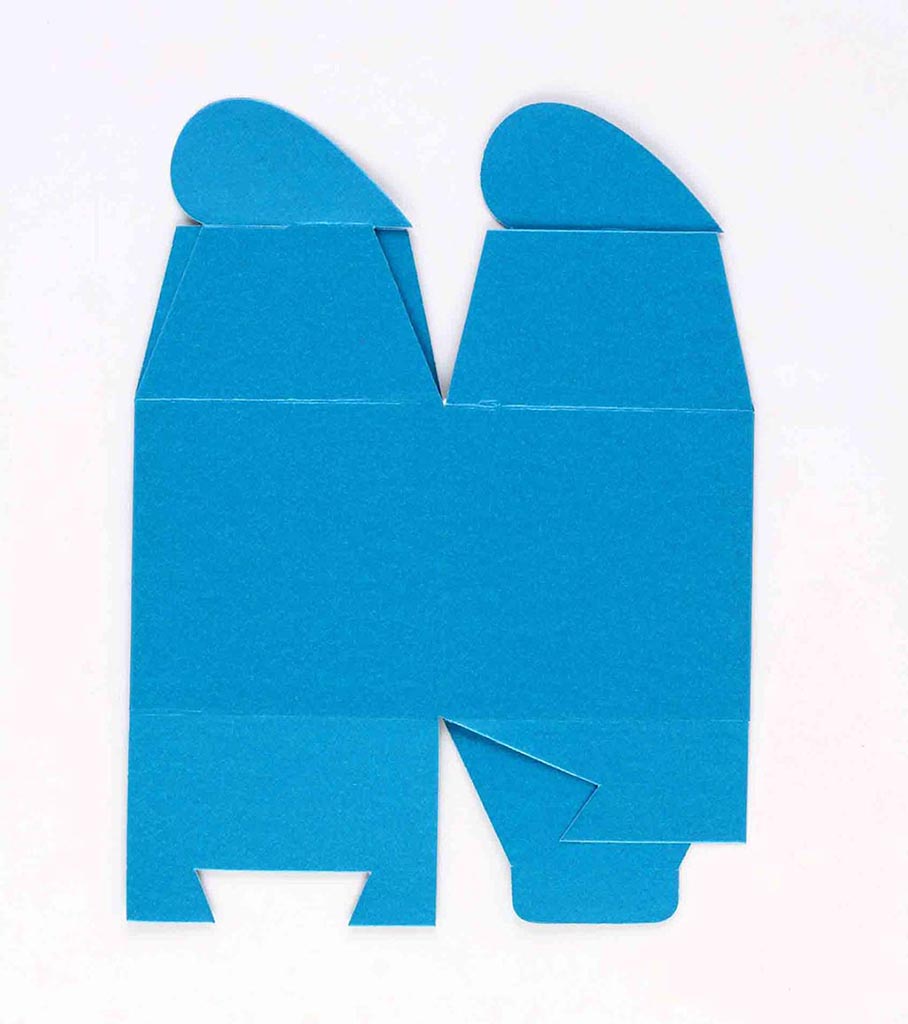 Square Wedding Party Favor Box in Sky Blue & a Butterfly Flap - Click Image to Close