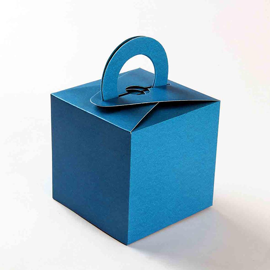 Square Wedding Party Favor Box in Sky Blue with a Holder - Click Image to Close