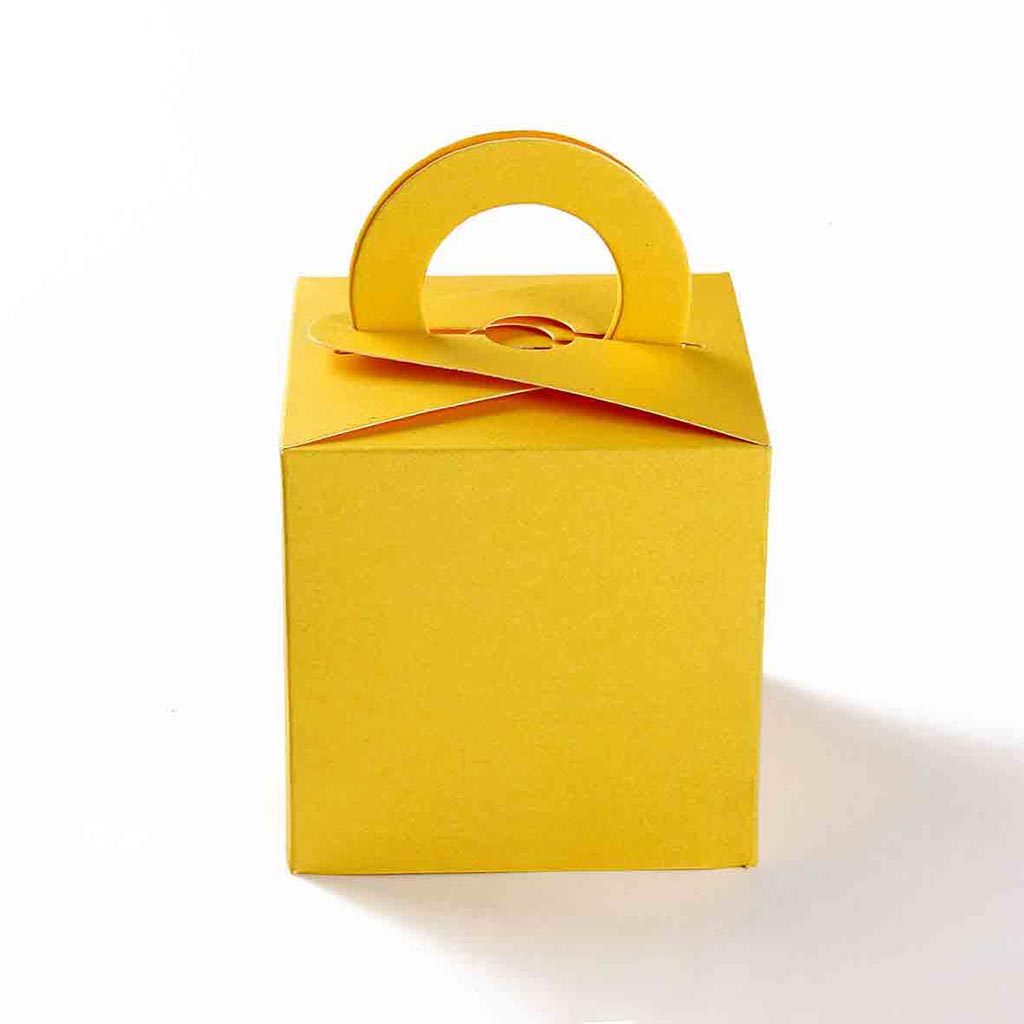 Square Wedding Party Favor Box in Yellow with a Holder - Click Image to Close