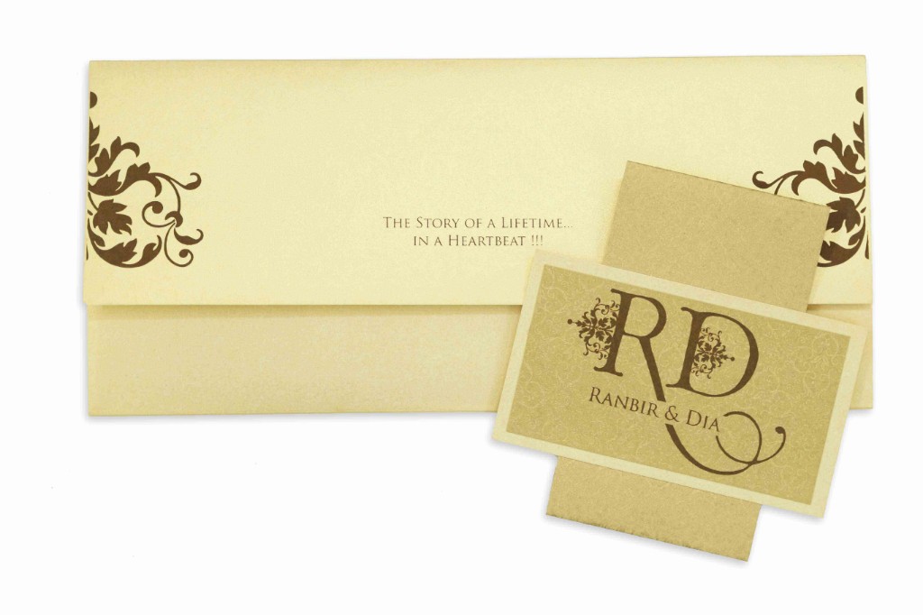 Wedding Invitation in Ivory with multicolour inserts - Click Image to Close