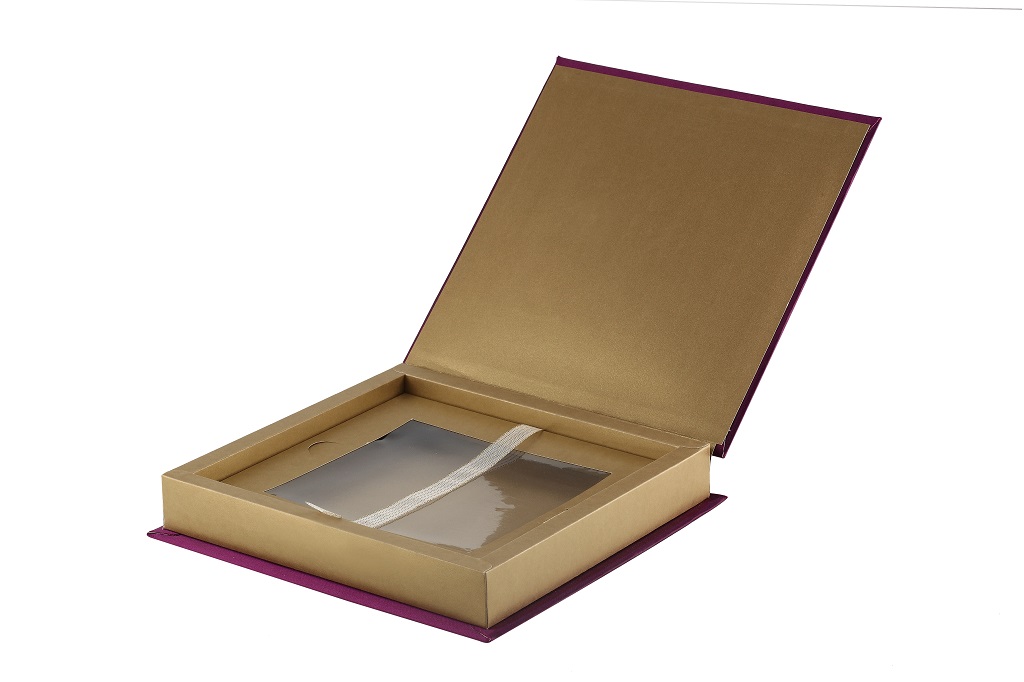 Wedding Card Box in Purple and Golden Colour - Click Image to Close