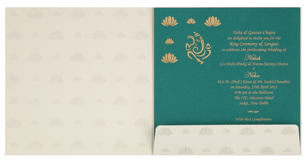 Wedding Card Box with White, Orange & Golden Lotus Design - Click Image to Close