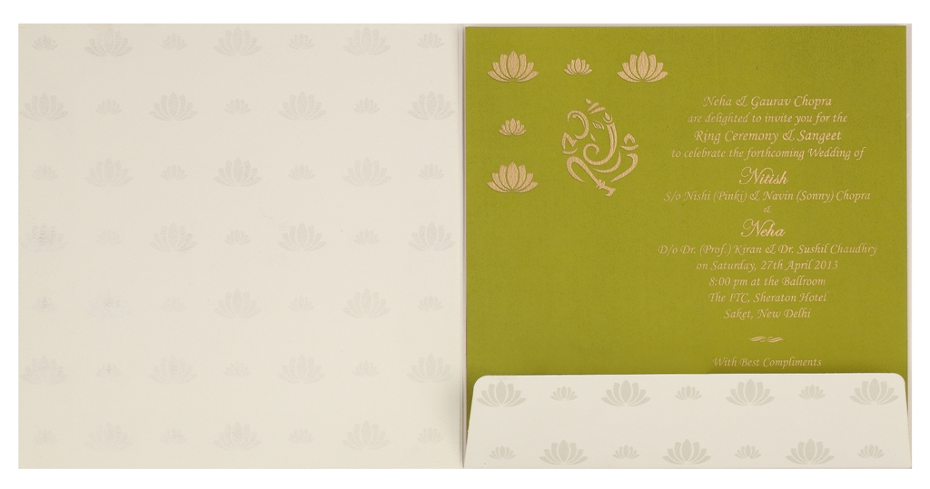 Wedding Card Box with White, Orange & Golden Lotus Design - Click Image to Close