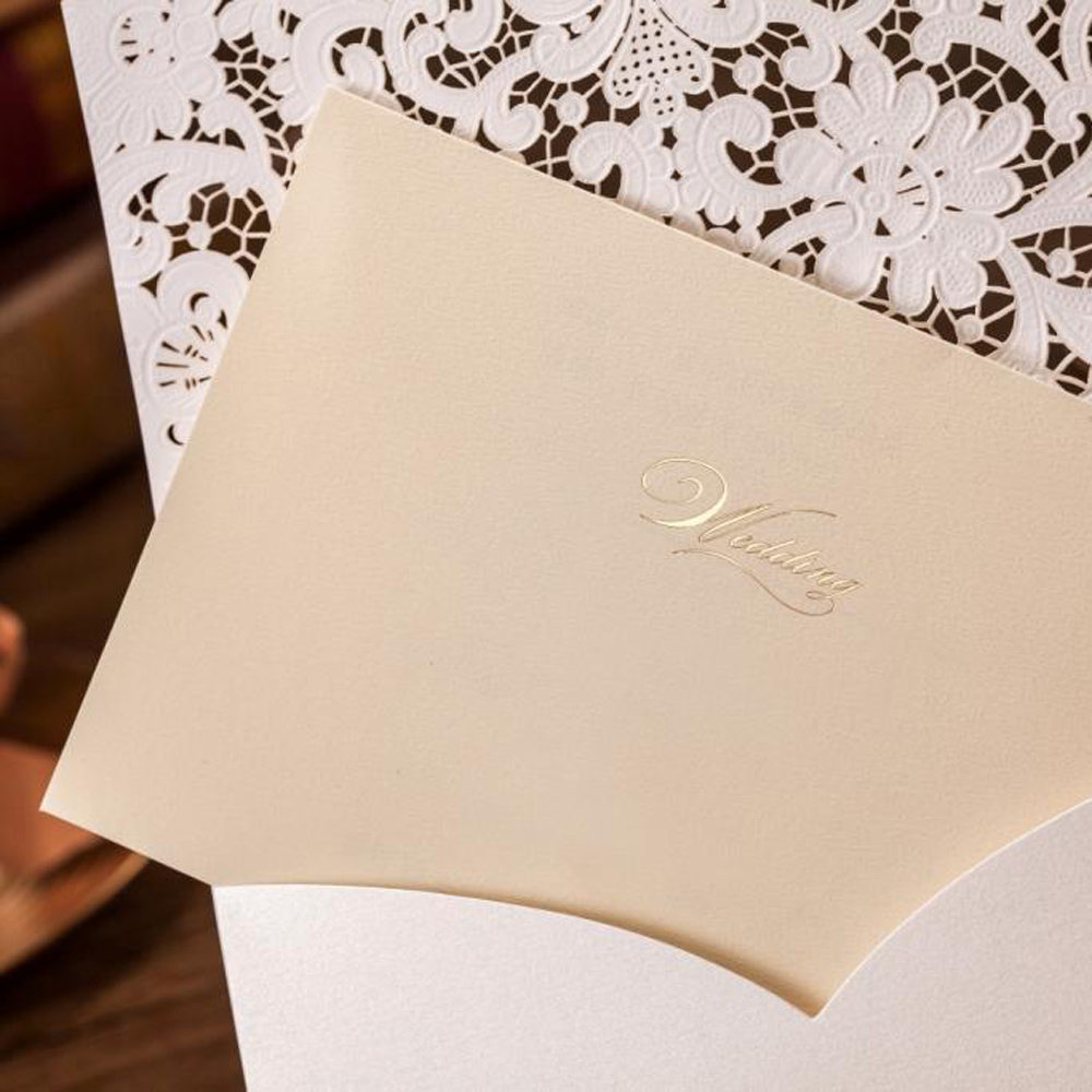 Wedding invitation cards with embossed Flower - Click Image to Close