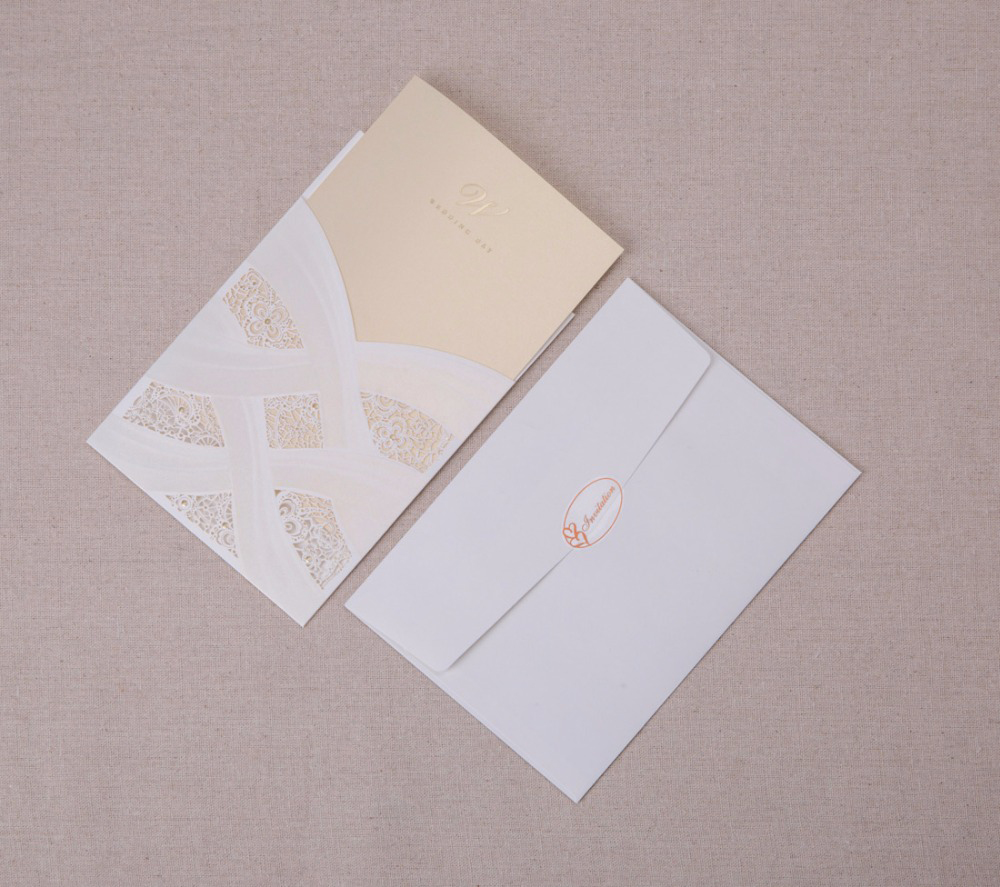 Wedding Invitation Cards With Laser Cut Pearl Pattern - Click Image to Close