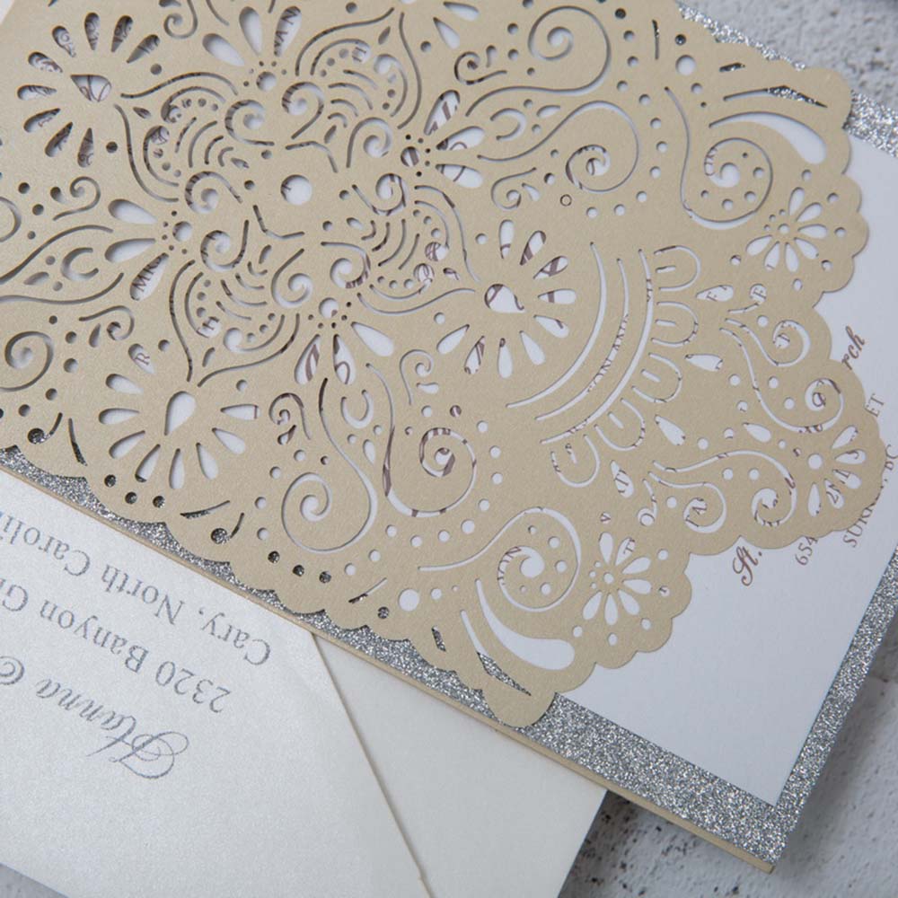 Wedding Invittaion cards with ethnic laser cut patterns - Click Image to Close