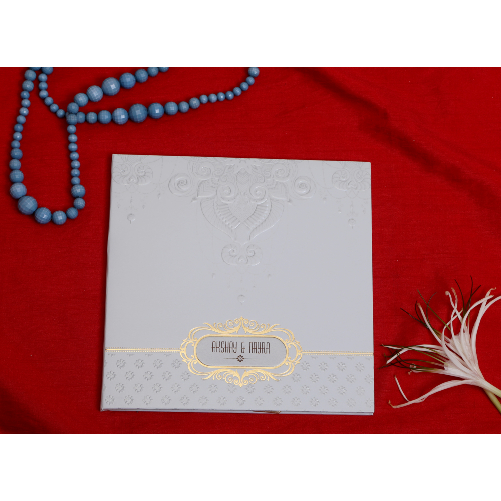 White Colored Ganesha wedding invite - Click Image to Close