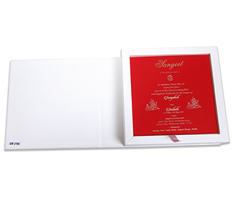 Laser cut Indian theme box invitation in Ivory color