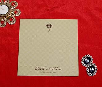 Laser cut Indian wedding Card in Light Olive Green colour