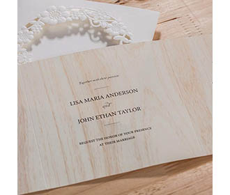 Lasercut lace flower wedding invitation cards