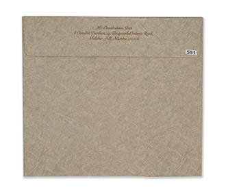 Marble print light brown muslim indian wedding invitation