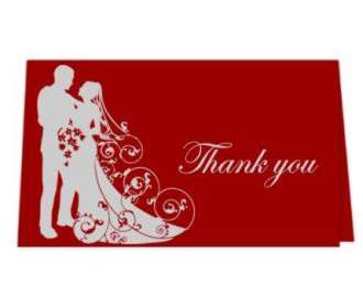 Thank you card  in Red & Silver Design