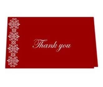 Thank you card  in Red & Silver Design