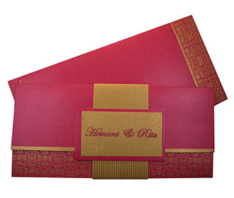 Modern Design Multifaith Wedding Invitation Card in Pink