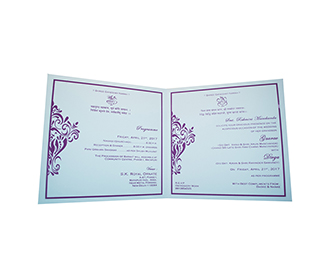 Mulifaith cream Floral wedding Invitation Card with a folding insert