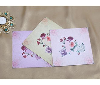 Multicolour floral Indian wedding invitations