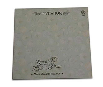 Multicolour floral wedding invitation card in laser cut design