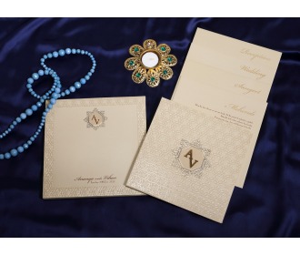Multifaith beige wedding invite