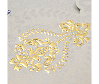 Multifaith floral wedding invitation card in powder blue colour