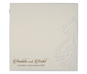 Multifaith floral wedding invitation card in powder blue colour