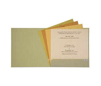 Multifaith Indian floral wedding invitation in olive green colour