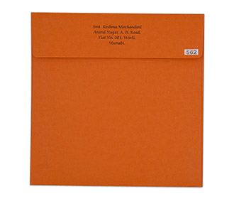 Multifaith Indian floral wedding invitation in orange colour