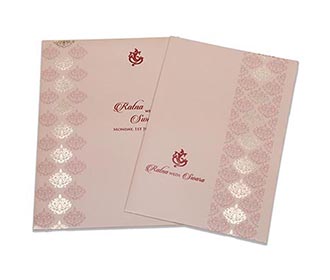 Multifaith Indian wedding invitation in blush colour - 