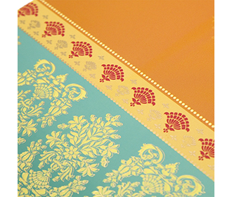 Multifaith Indian wedding invitation in vibrant colours