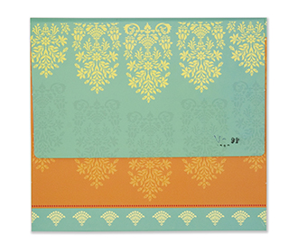 Multifaith Indian wedding invitation in vibrant colours